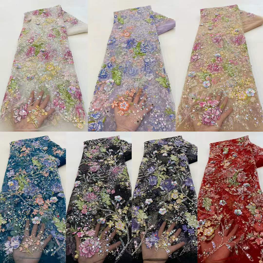 African Lace Fabric 2026 High  - Glitter Tablecloth บทวิจารณ์และราคา