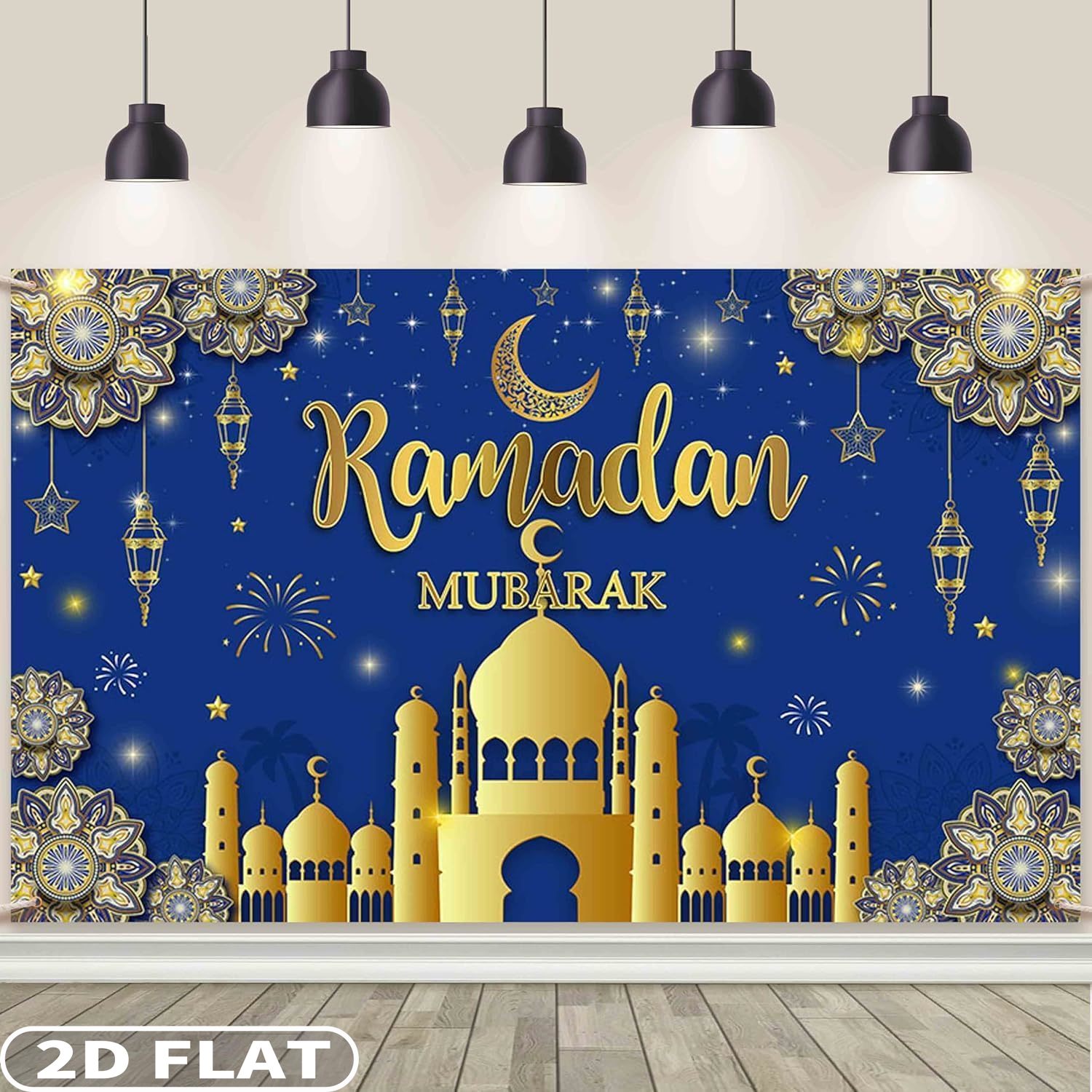 2D FLAT 1pc Ramadan Mubarak Fe - Party Banner Gold บทวิจารณ์และราคา