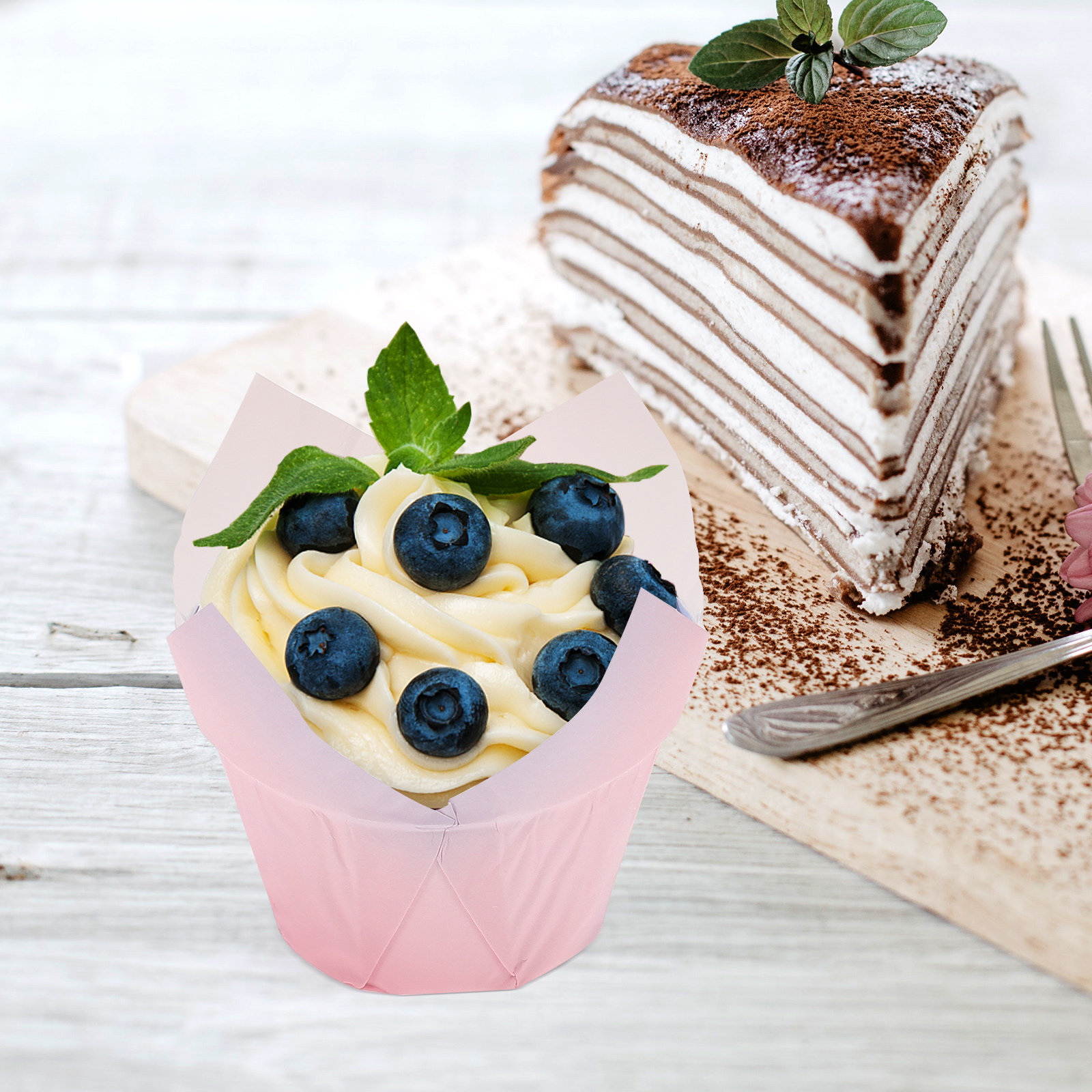 50Pcs Tulip Cupcake Liners Pap - Plastic Cup 50Pcs บทวิจารณ์และราคา