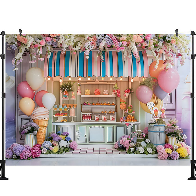 Ice Cream Photography Backgrou - Party Event Supply Store บทวิจารณ์และราคา