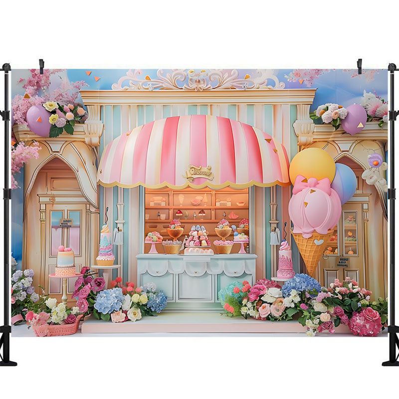 Ice Cream Photography Backgrou - Party Event Supply Store บทวิจารณ์และราคา
