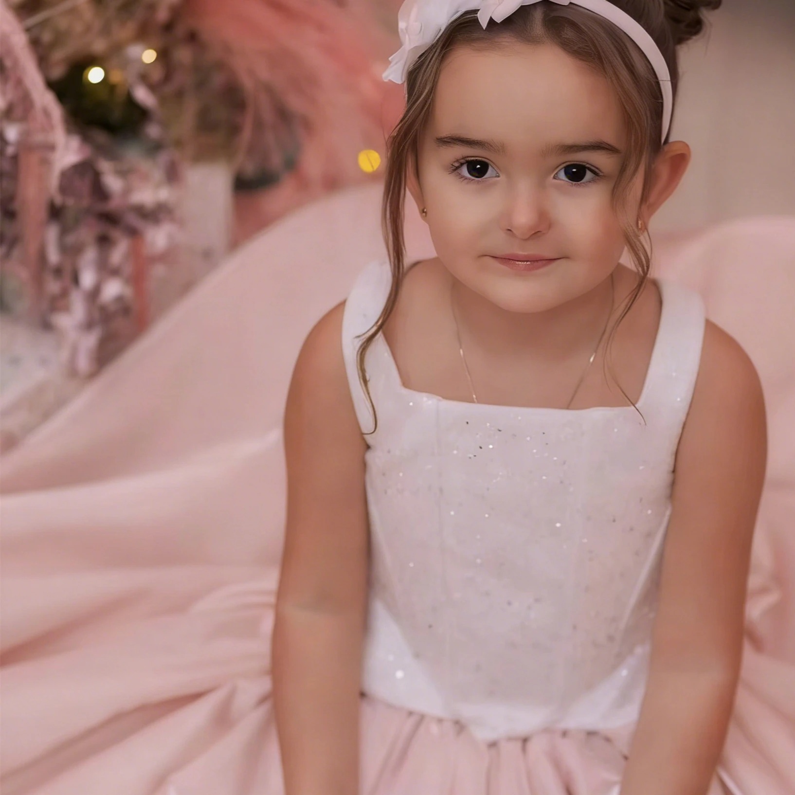 Customized Flower Girl Dress F - Birthday Sash Glitter บทวิจารณ์และราคา