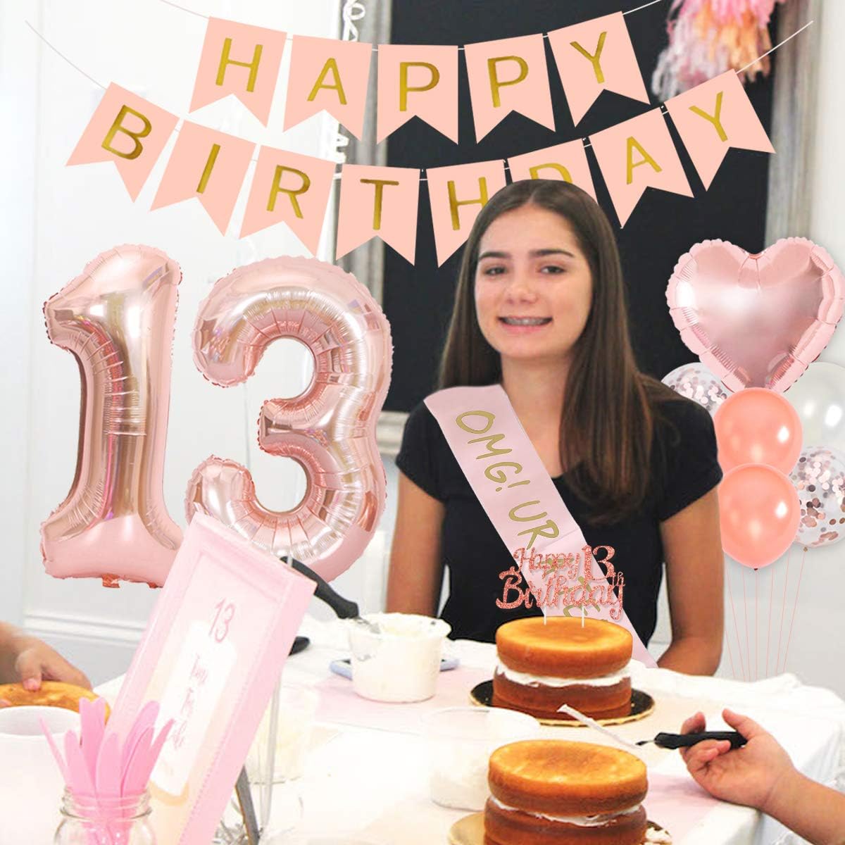 13th Birthday Party Decoration - Party Banner Gold บทวิจารณ์และราคา