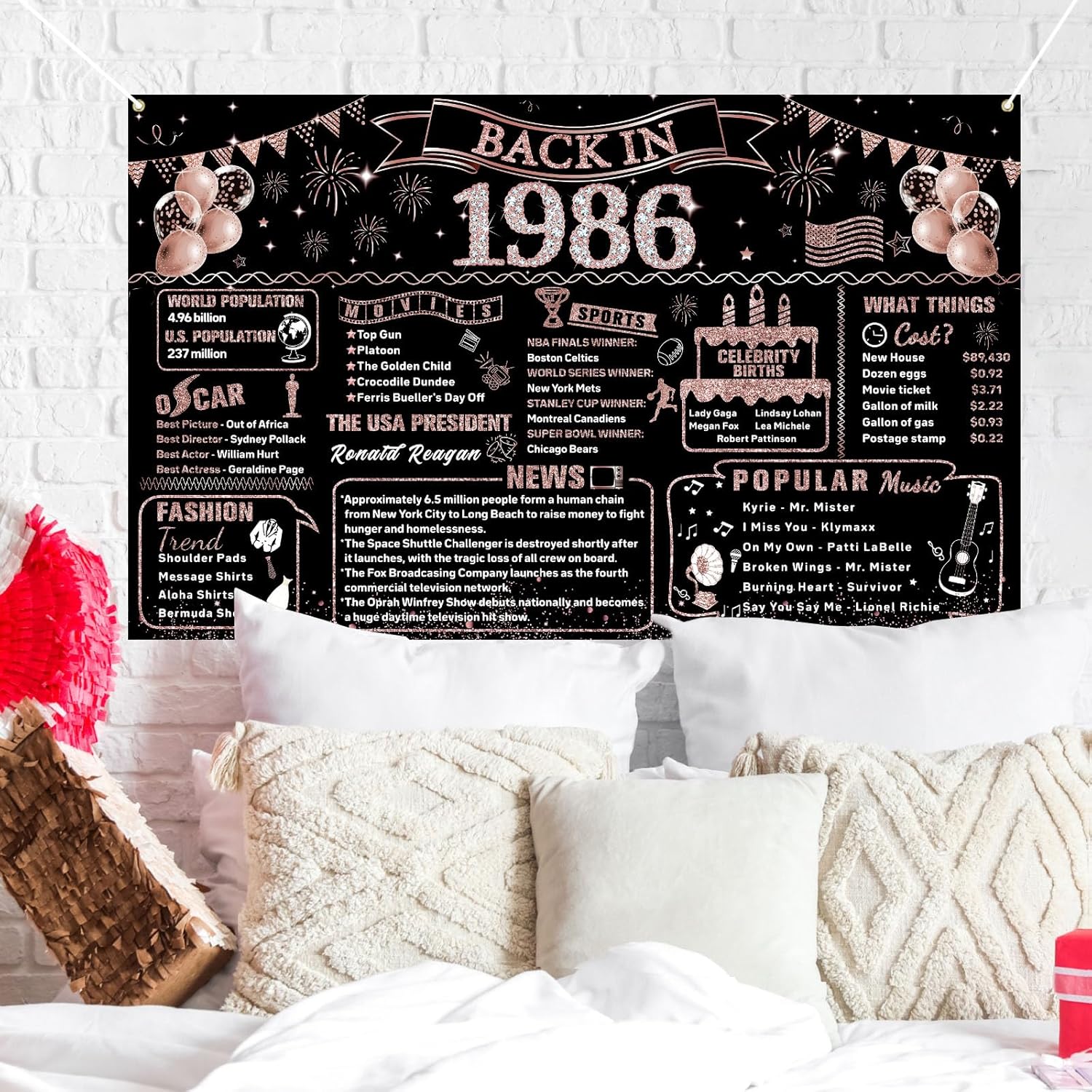 40th Birthday Decorations for  - Party Banner Gold บทวิจารณ์และราคา