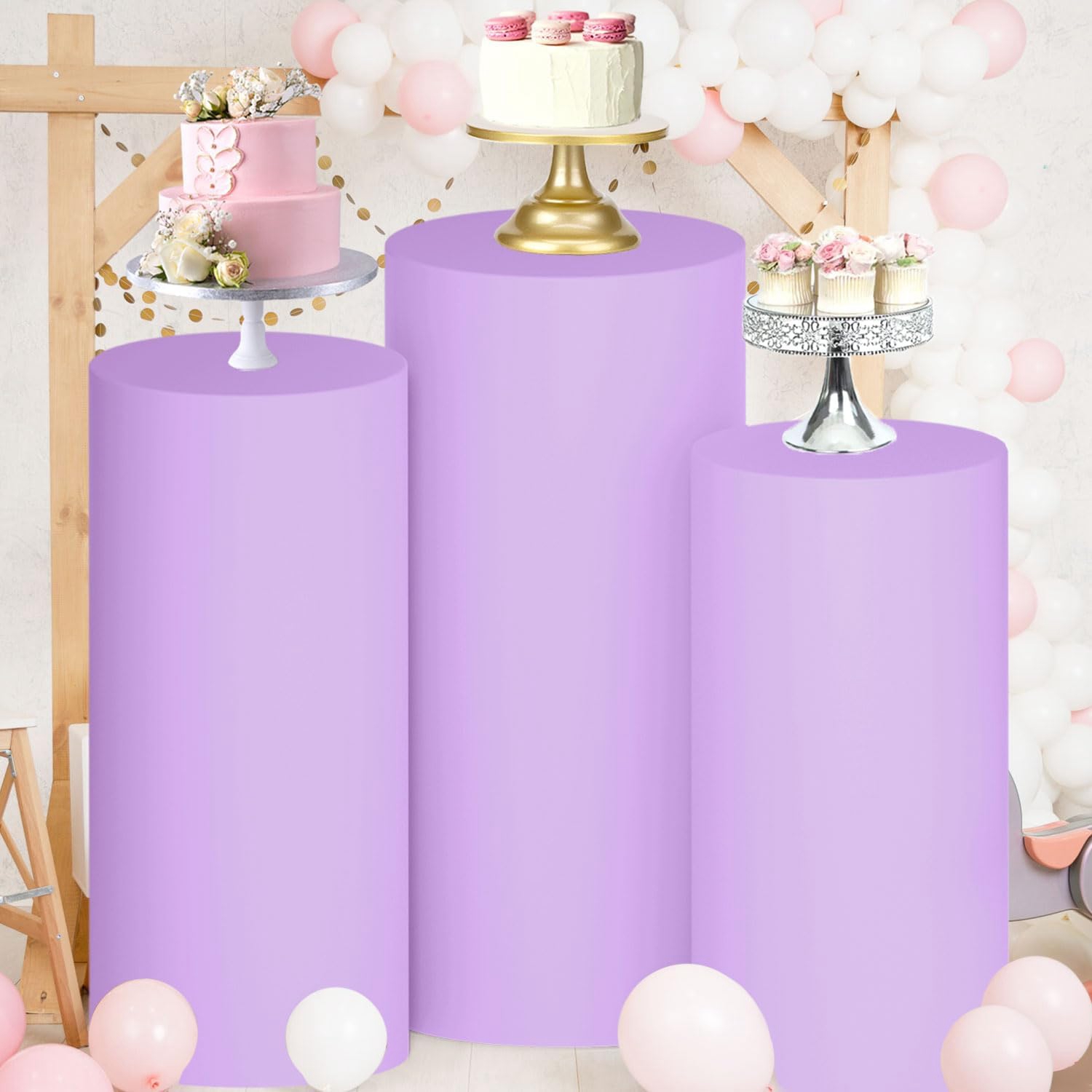 Yeele Purple Cylinder Stand Co - Dessert Table Backdrop บทวิจารณ์และราคา