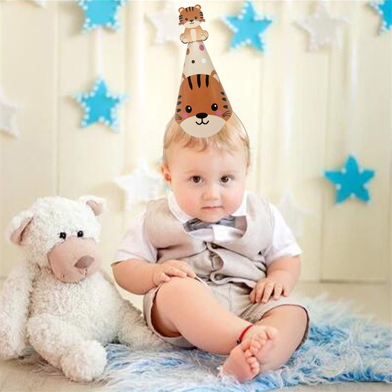 6Pcs Jungle Animal Paper Hats  - Party Hat Cone บทวิจารณ์และราคา