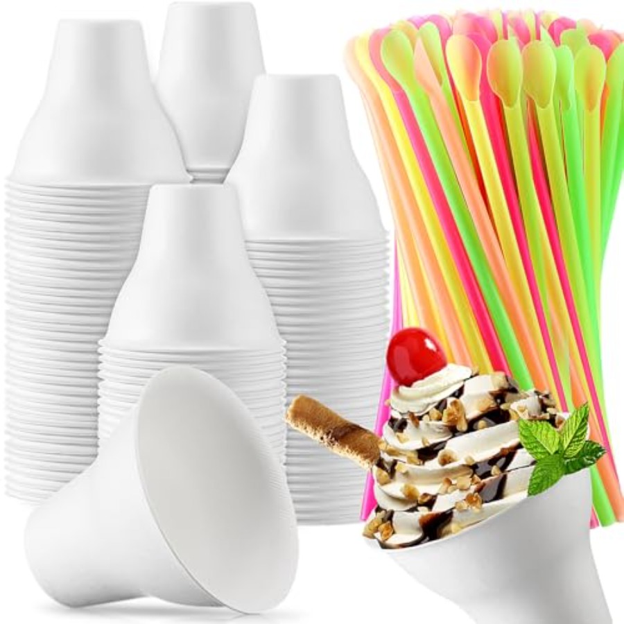 Set Snow Cone Cups and Straws  - Paper Straw Color บทวิจารณ์และราคา