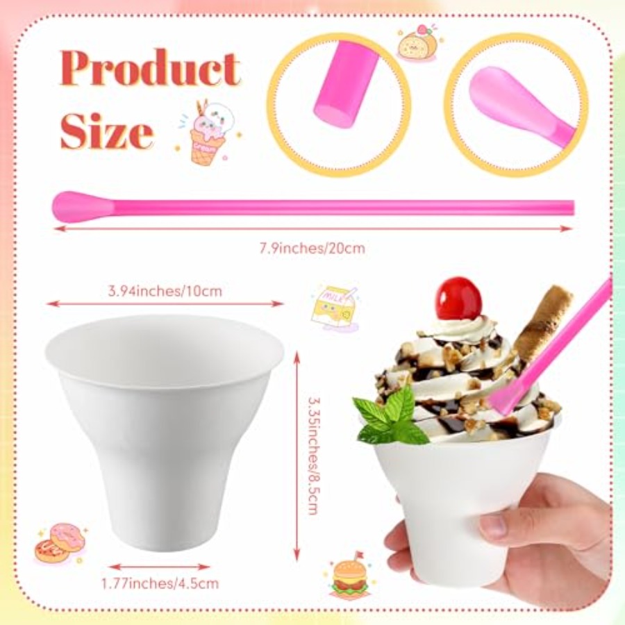 Set Snow Cone Cups and Straws  - Paper Straw Color บทวิจารณ์และราคา