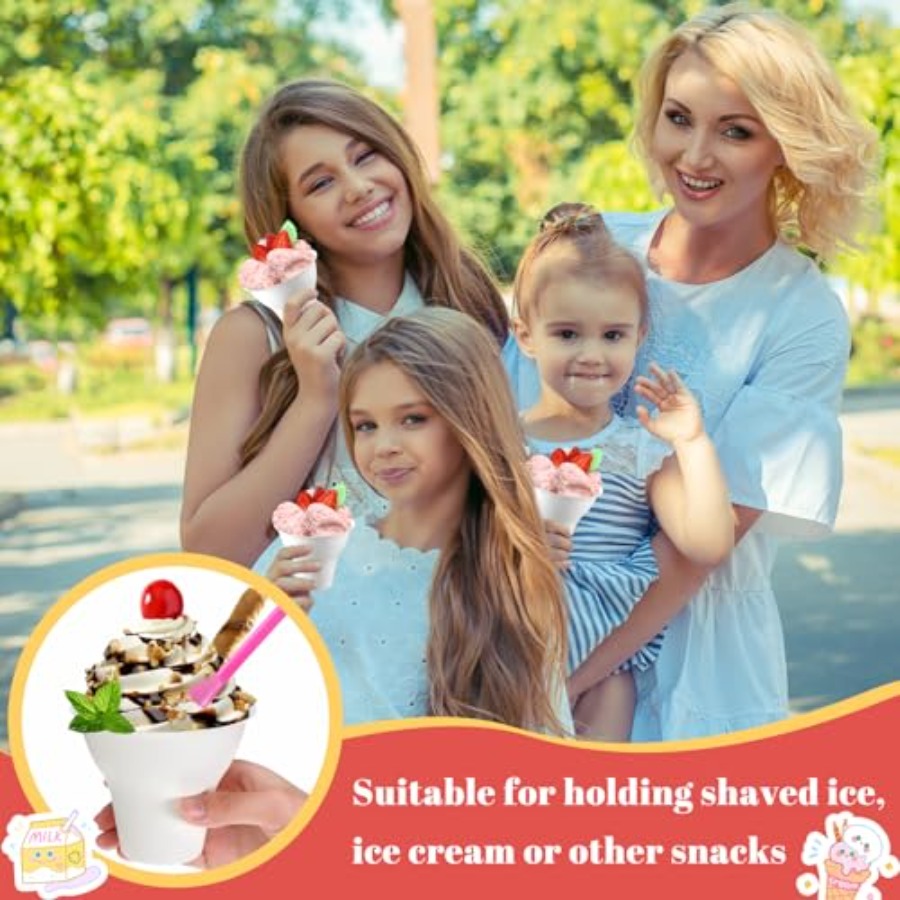 Set Snow Cone Cups and Straws  - Paper Straw Color บทวิจารณ์และราคา