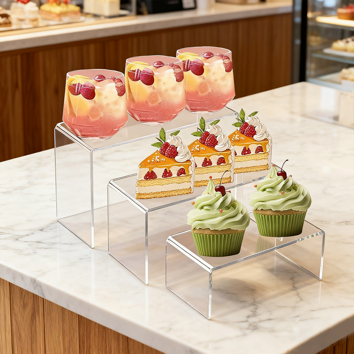 5pcs Acrylic Dessert Display S - Cupcake Stand Tier บทวิจารณ์และราคา
