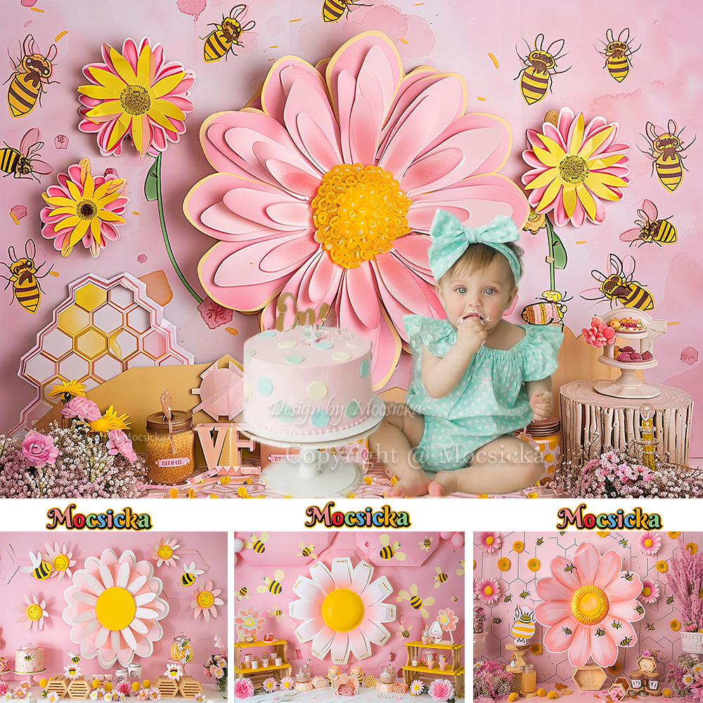 Mocsicka Sweet Daisy Girl Birt - Dessert Table Backdrop บทวิจารณ์และราคา