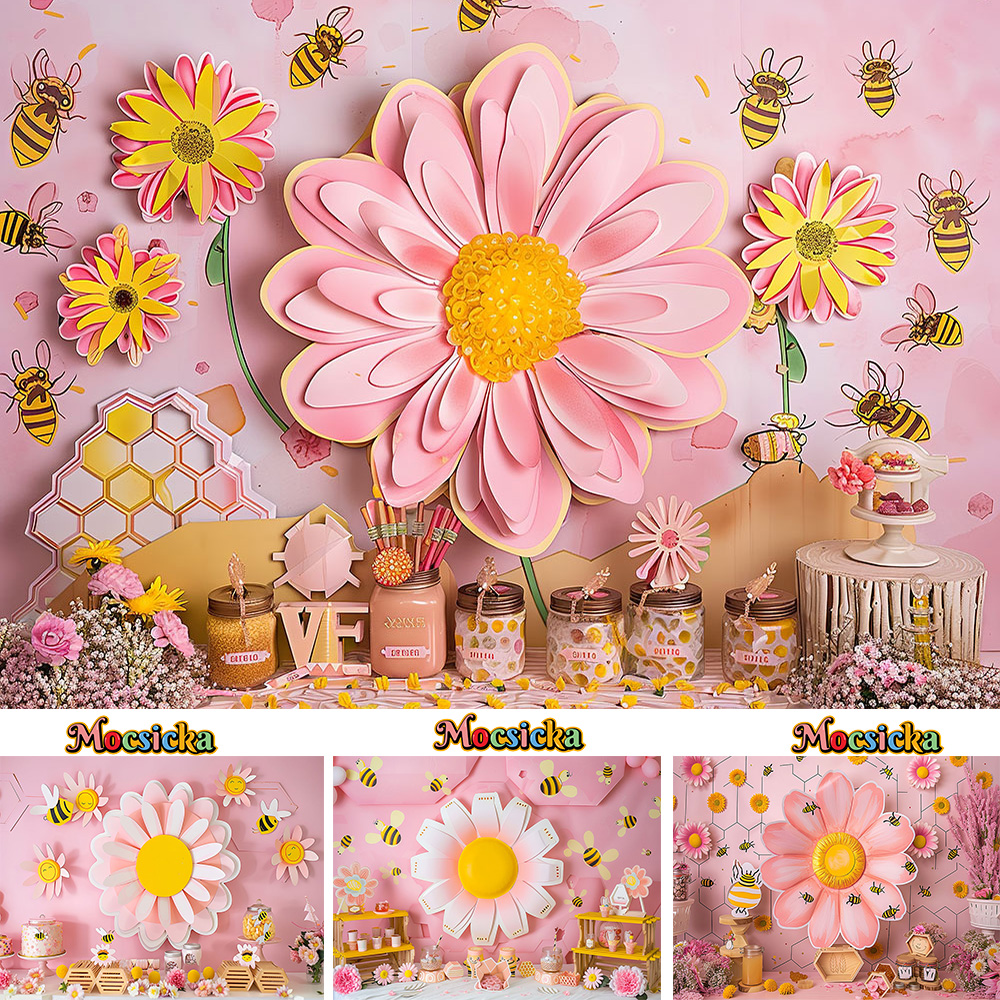 Mocsicka Sweet Daisy Girl Birt - Dessert Table Backdrop บทวิจารณ์และราคา