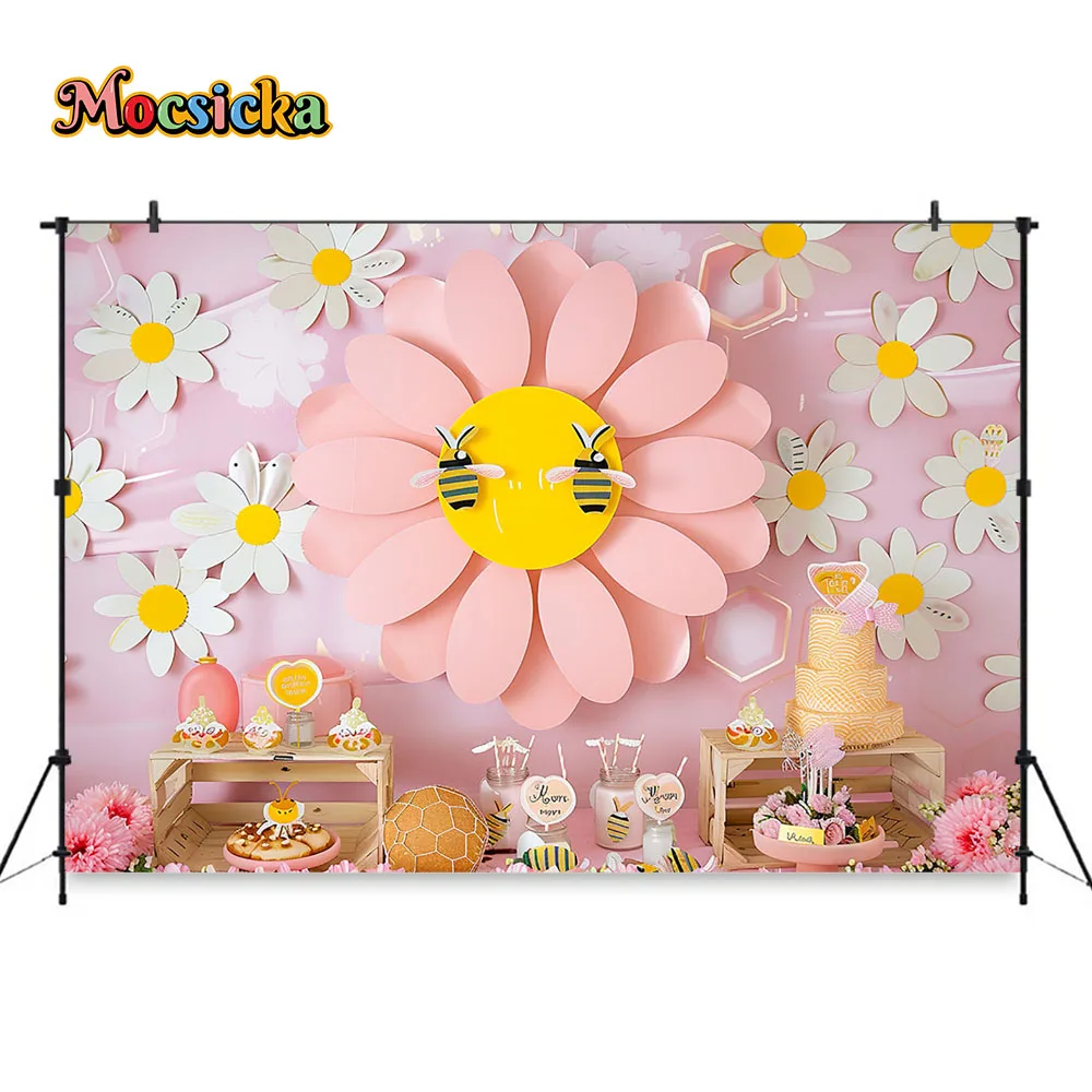 Mocsicka Sweet Daisy Girl Birt - Dessert Table Backdrop บทวิจารณ์และราคา