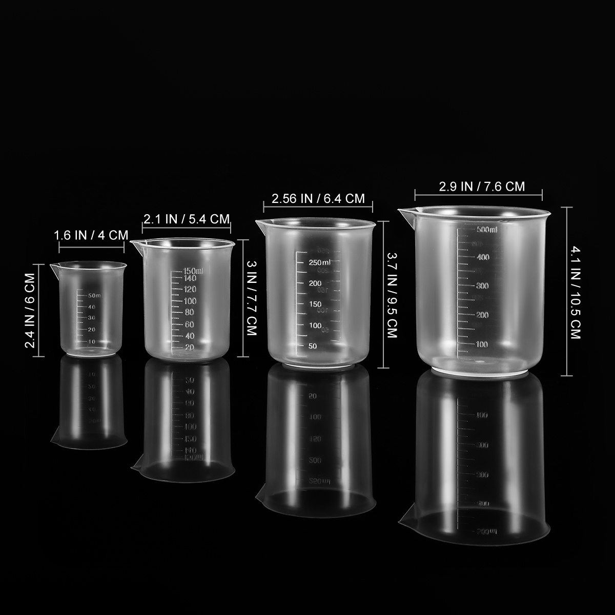 4pcs 50Ml 150Ml 250Ml 500Ml Pl - Plastic Cup 50Pcs บทวิจารณ์และราคา