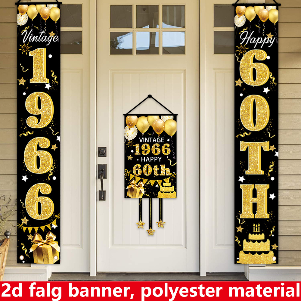 2D Flat 3-Piece 60th Birthday  - Party Banner Gold บทวิจารณ์และราคา