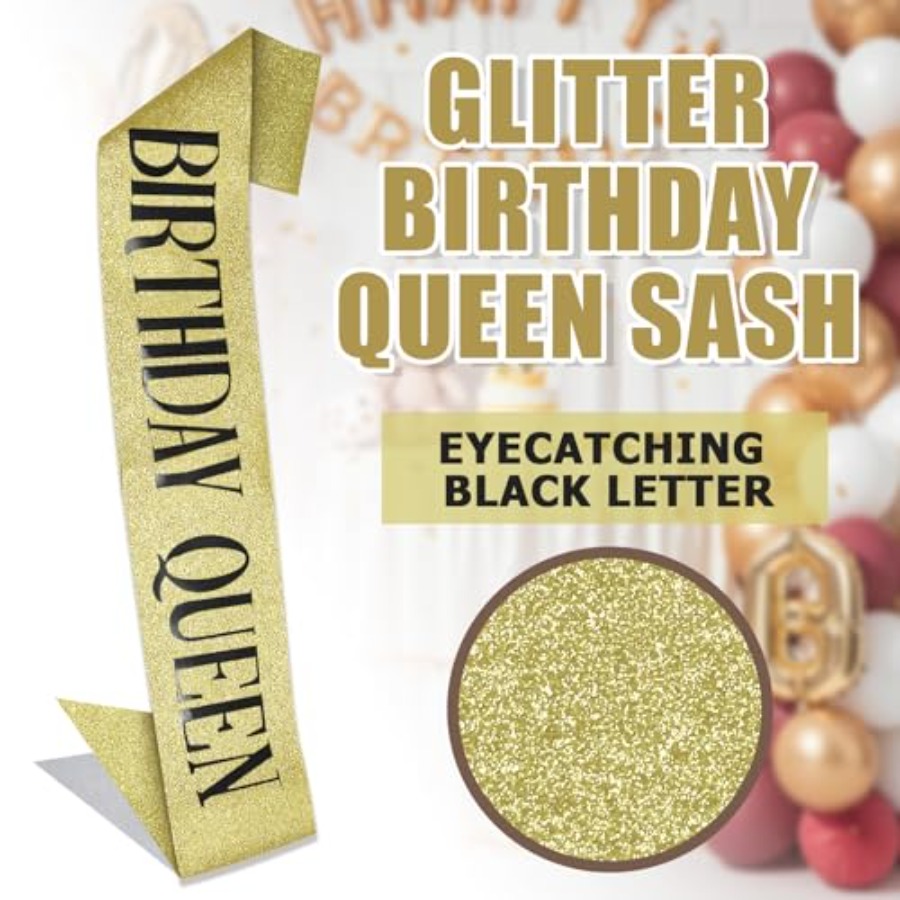 Birthday Queen Sash Glitter Go - Birthday Sash Glitter บทวิจารณ์และราคา