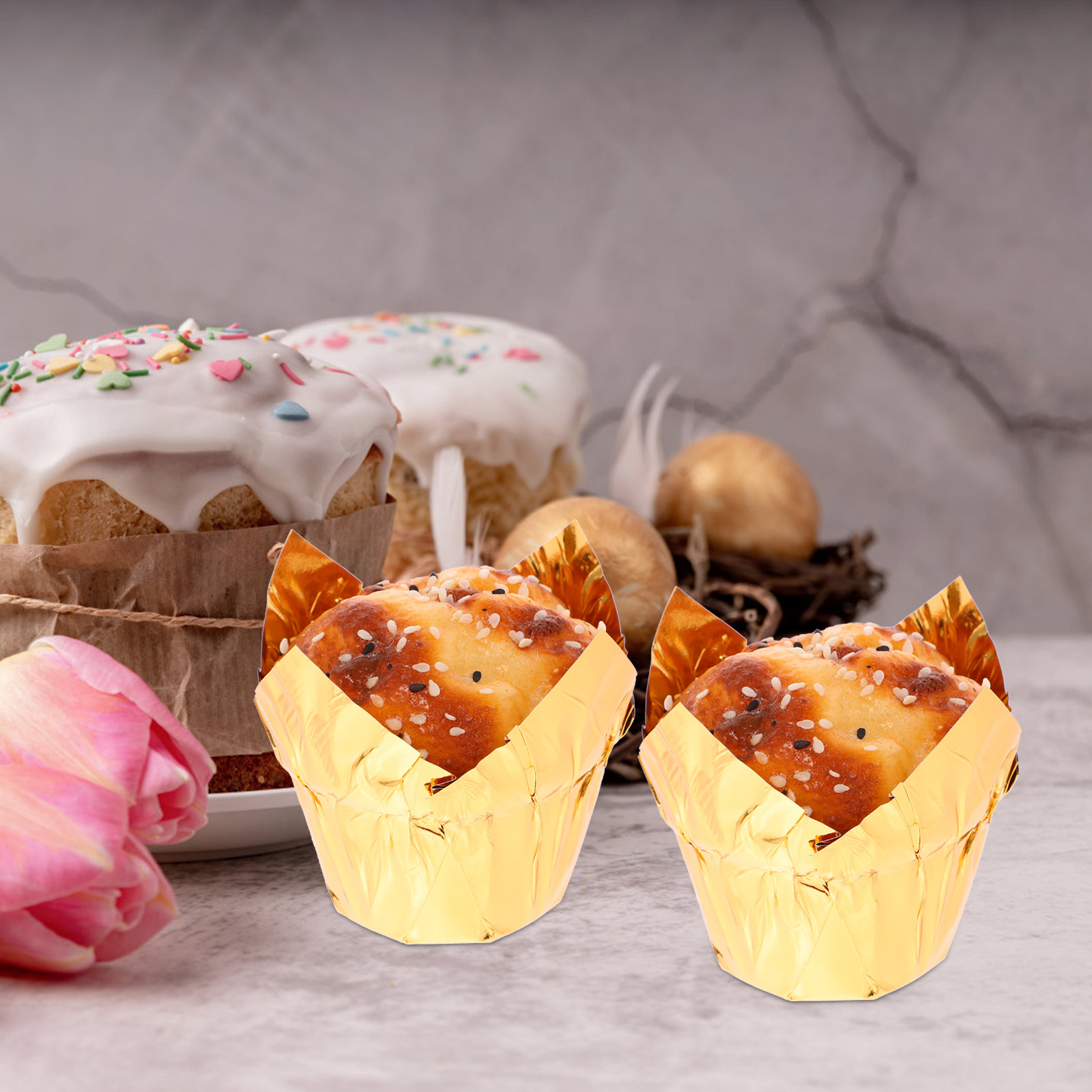 50Pcs Heat-Resistant Paper Cak - Plastic Cup 50Pcs บทวิจารณ์และราคา