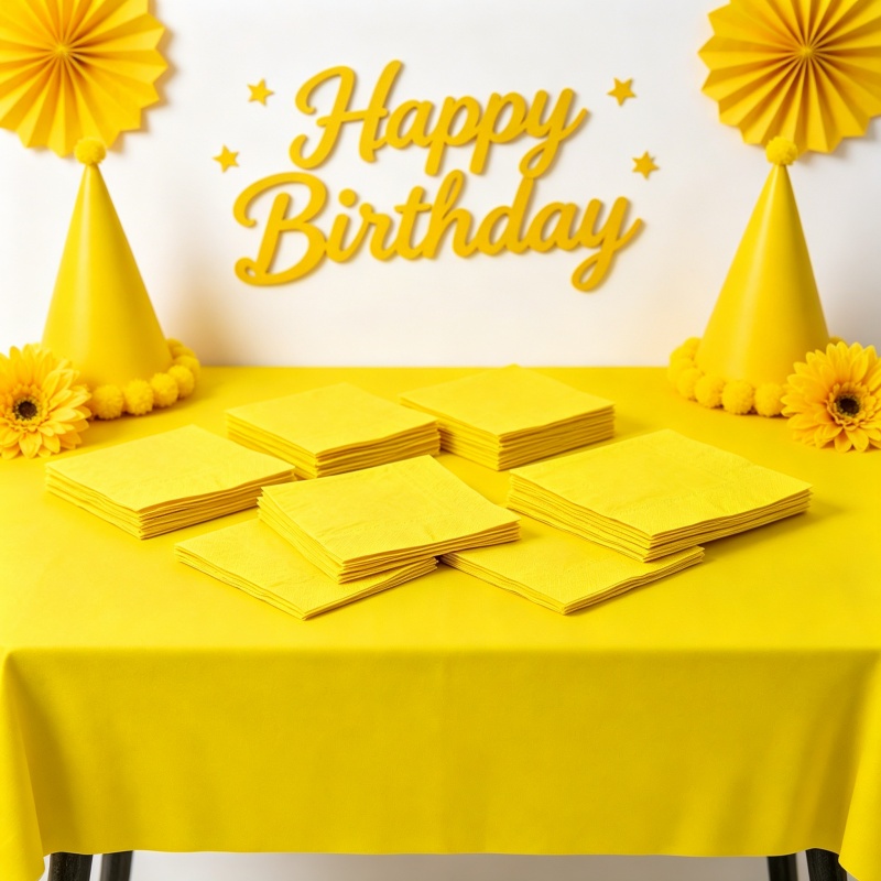 Yellow Tablecloth Napkin Set P - Table Cloth Disposable บทวิจารณ์และราคา