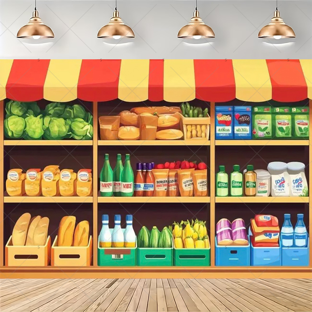 Colorful Supermarket Shelf Bac - Party Event Supply Store บทวิจารณ์และราคา