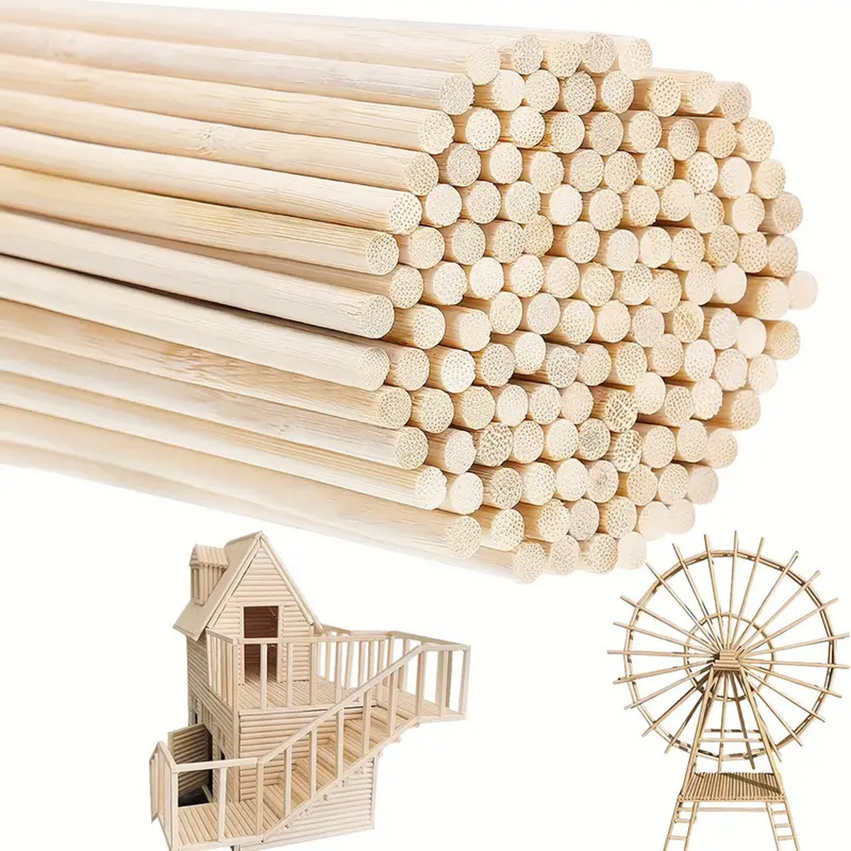DIY Bamboo Sticks 50/100pcs Na - Cotton Candy Cone บทวิจารณ์และราคา