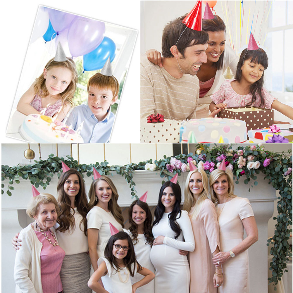 12Pcs Glitter Birthday Cone Ha - Party Hat Cone บทวิจารณ์และราคา