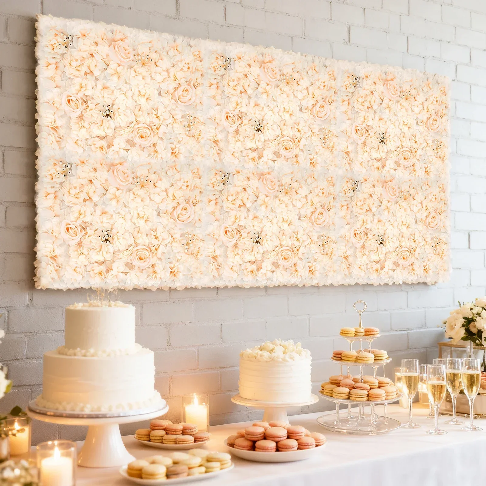 6 PCS 60*40cm Artificial Flowe - Flower Wall Panel บทวิจารณ์และราคา