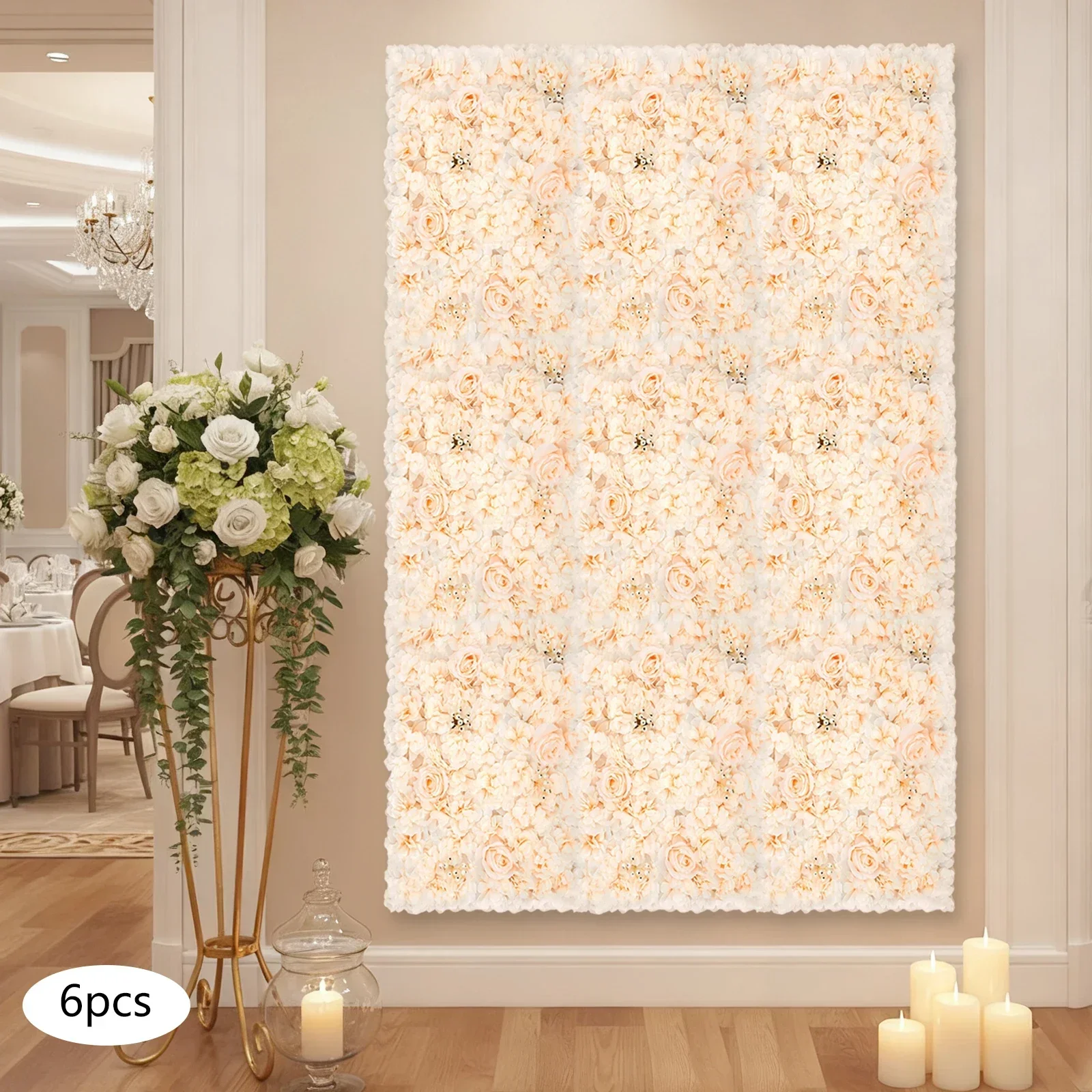 6 PCS 60*40cm Artificial Flowe - Flower Wall Panel บทวิจารณ์และราคา