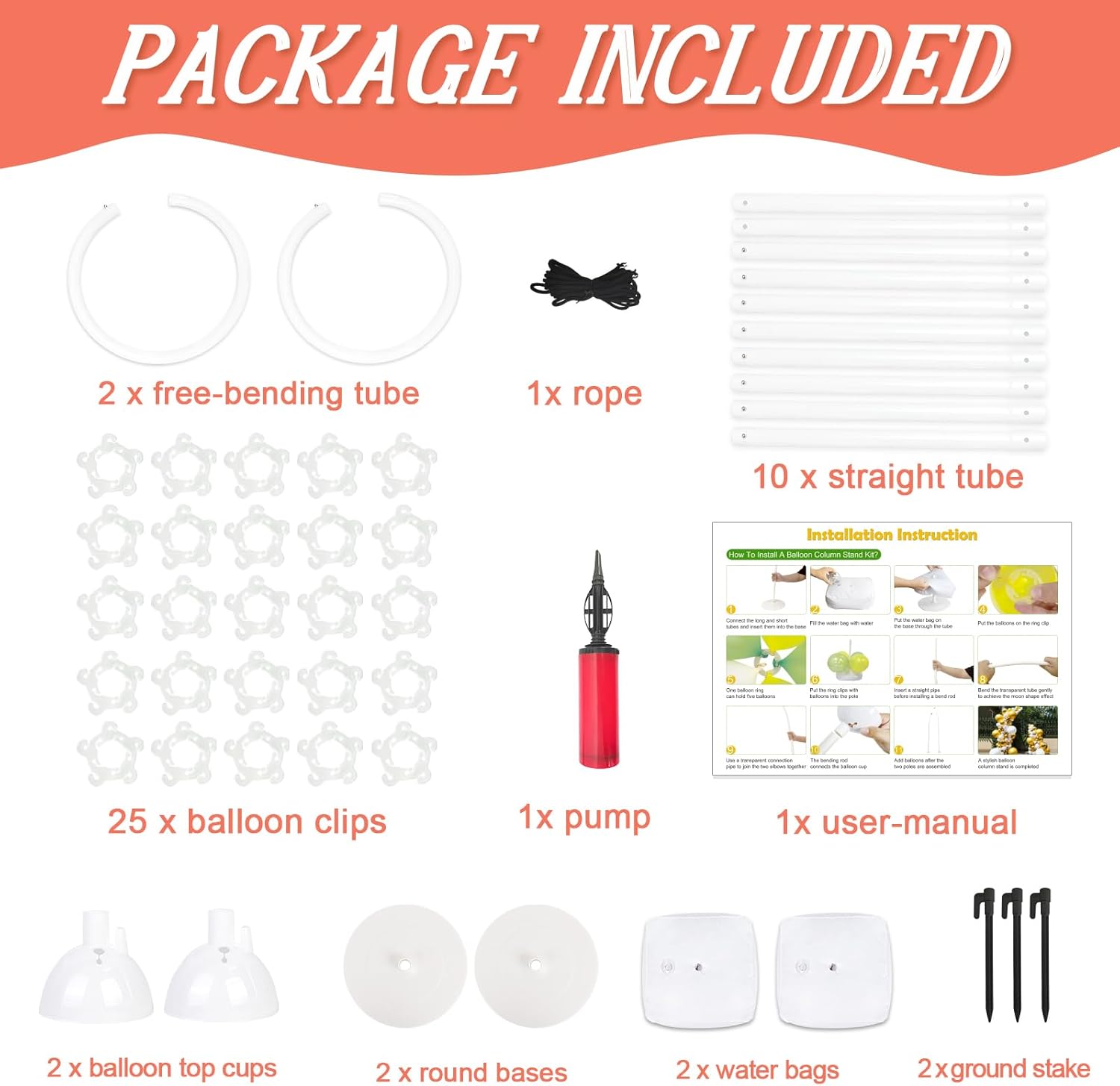 8FT & 6FT Balloon Arch Stand,  - Balloon Arch Kit บทวิจารณ์และราคา
