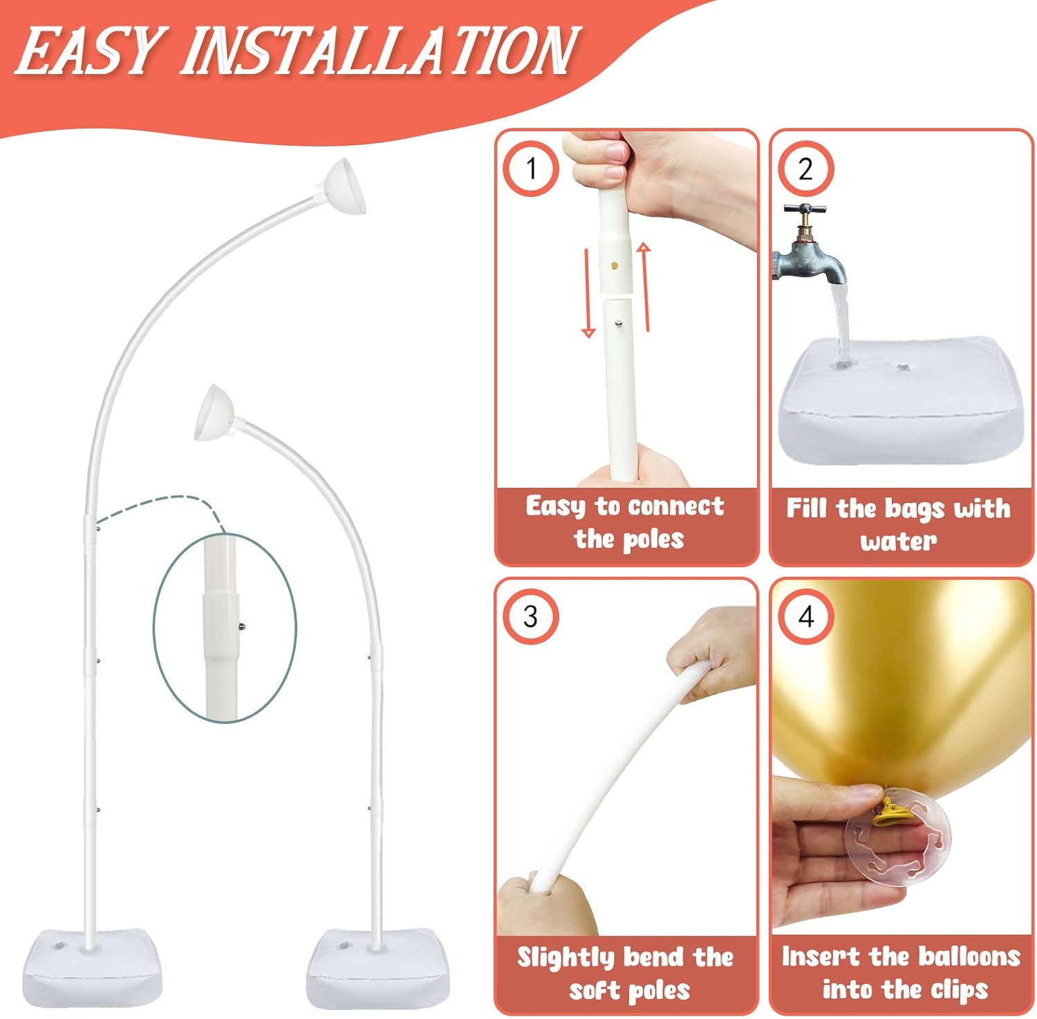 8FT & 6FT Balloon Arch Stand,  - Balloon Arch Kit บทวิจารณ์และราคา