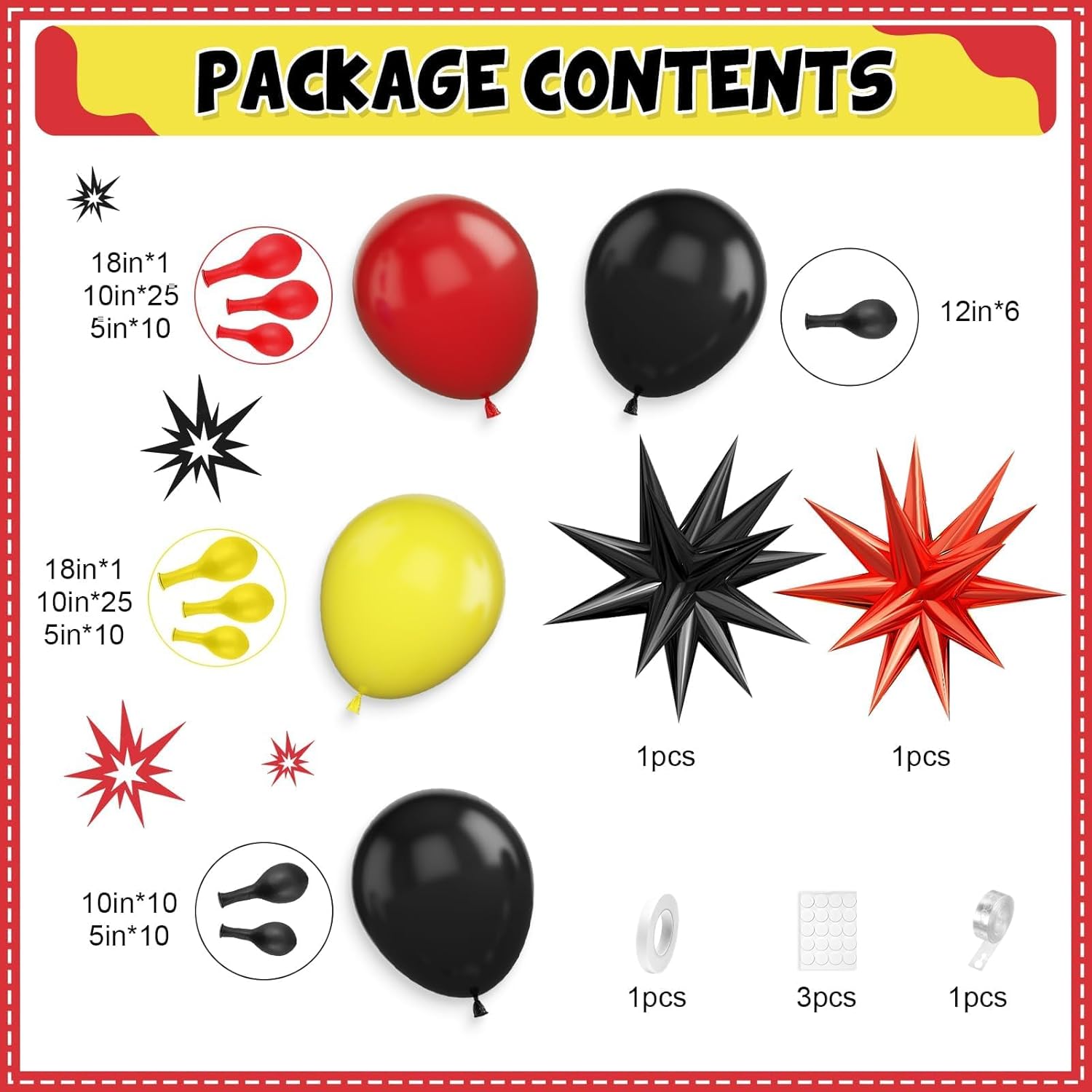 Red Black Yellow Balloon Arch  - Balloon Arch Kit บทวิจารณ์และราคา