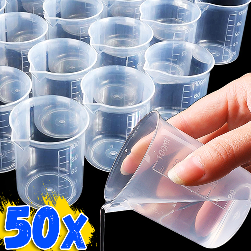 1/50pcs 100ML Plastic Measurin - Plastic Cup 50Pcs บทวิจารณ์และราคา