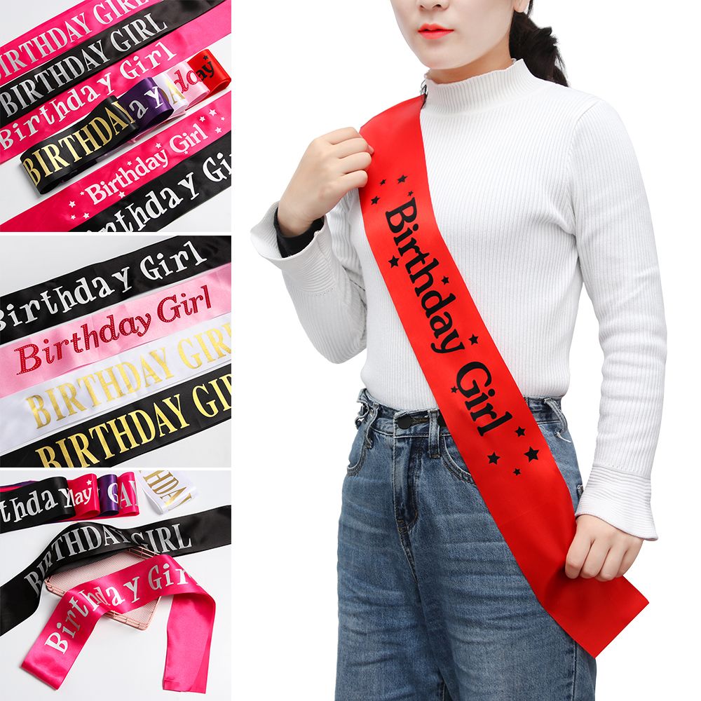 Birthday Girl Glitter Satin Sa - Birthday Sash Glitter บทวิจารณ์และราคา