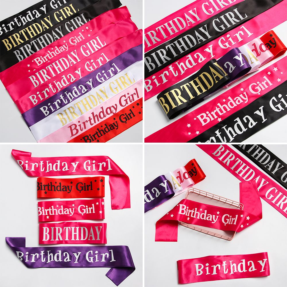 Birthday Girl Glitter Satin Sa - Birthday Sash Glitter บทวิจารณ์และราคา