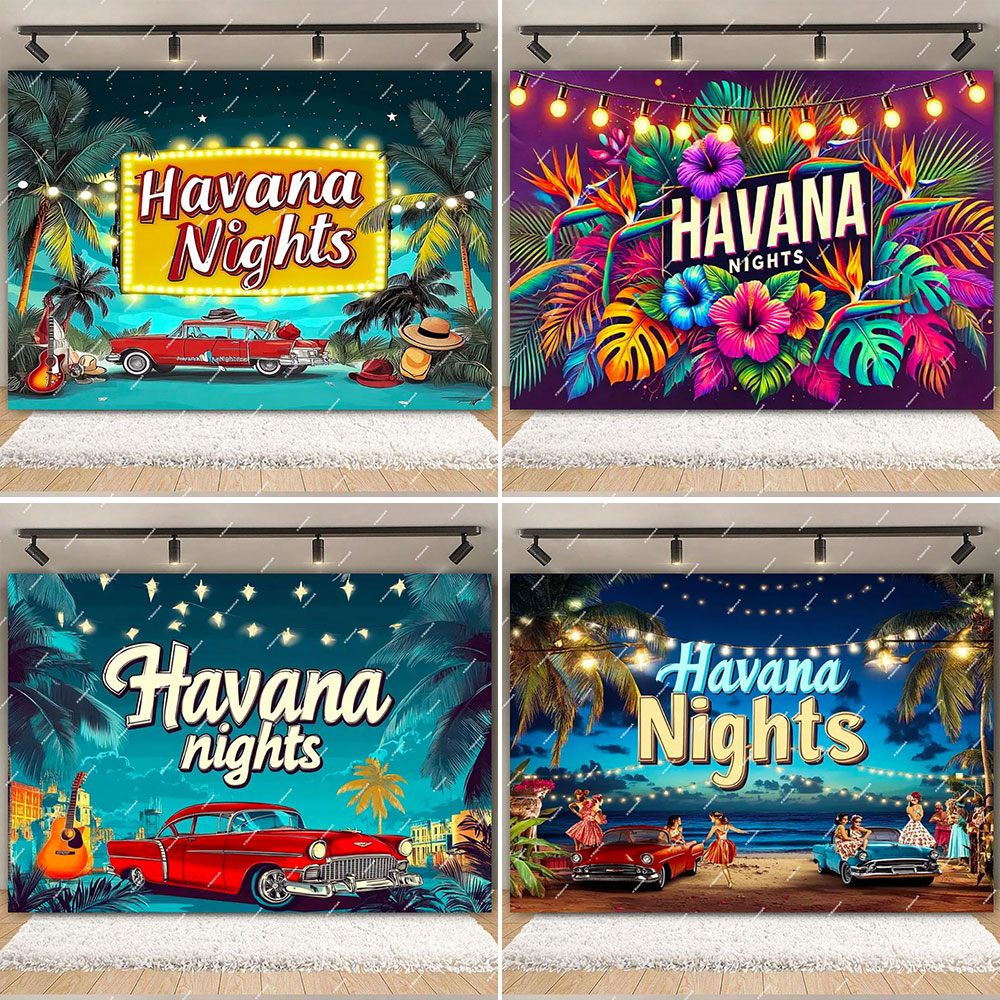 Havana Nights Backdrop Birthda - Dessert Table Backdrop บทวิจารณ์และราคา