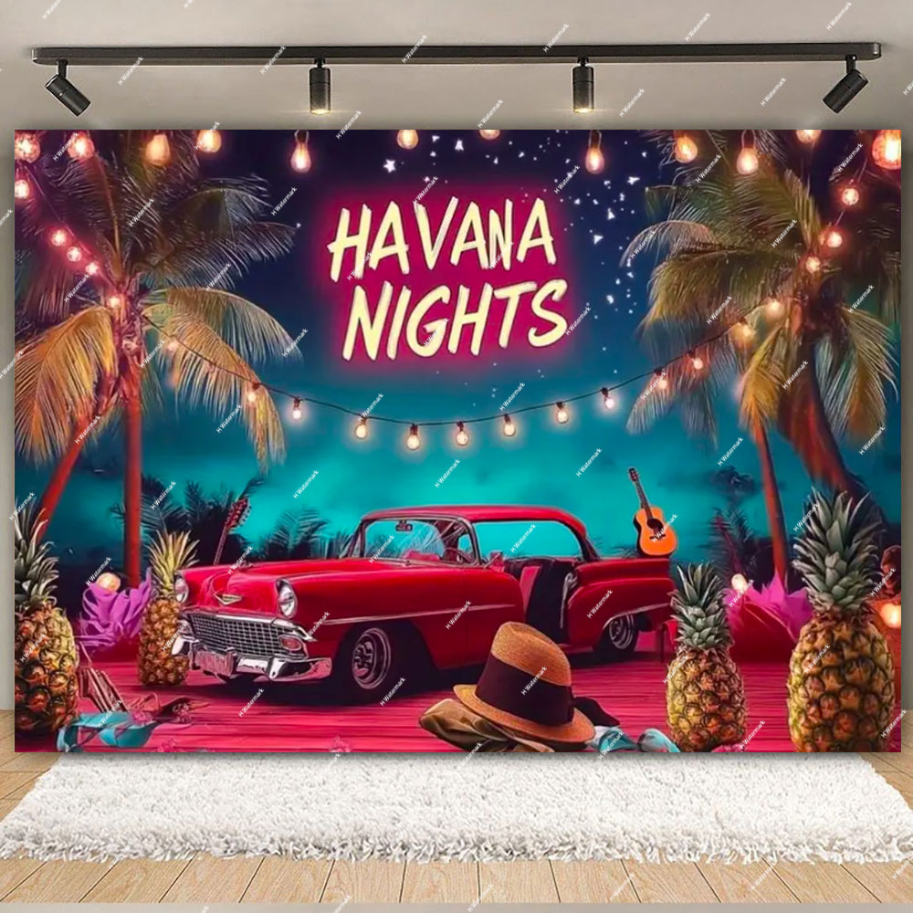 Havana Nights Backdrop Birthda - Dessert Table Backdrop บทวิจารณ์และราคา