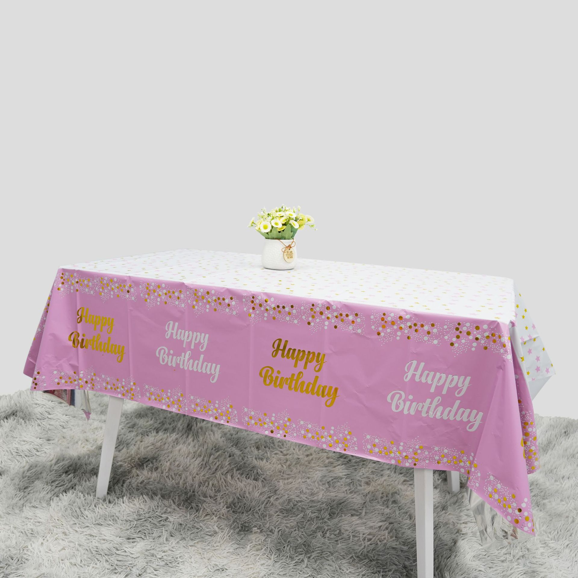 Happy Birthday Disposable Tabl - Table Cloth Disposable บทวิจารณ์และราคา