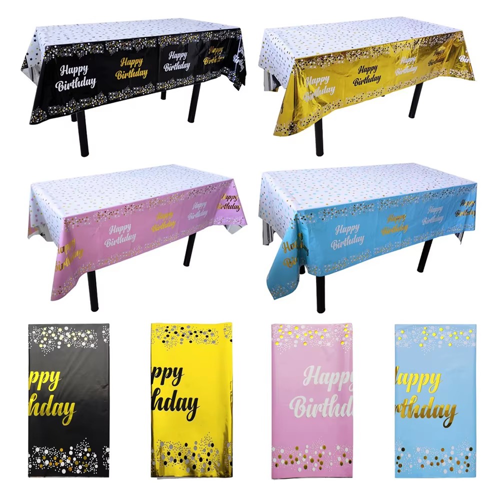 Happy Birthday Disposable Tabl - Table Cloth Disposable บทวิจารณ์และราคา