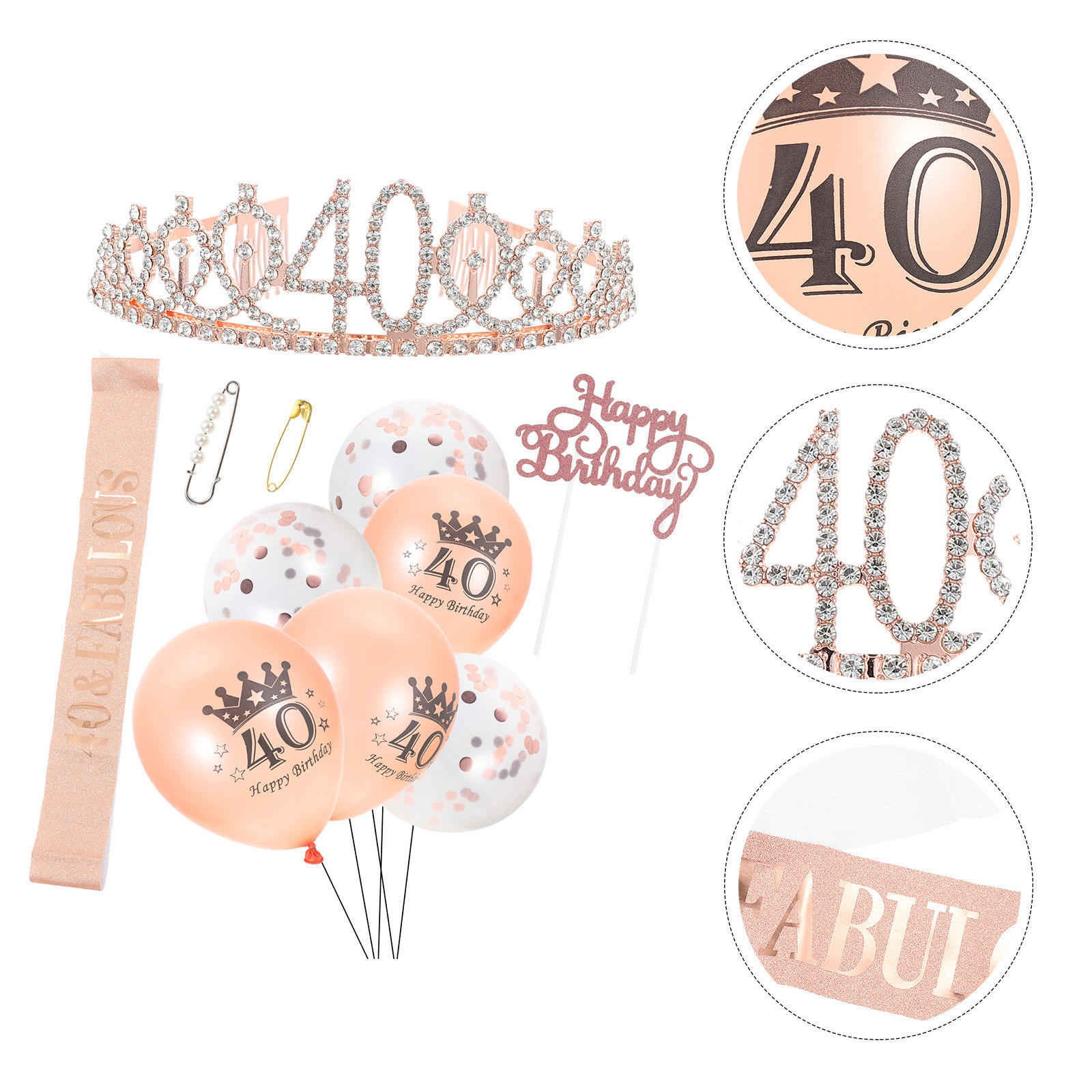 1Set Girl Birthday Crown and S - Birthday Sash Glitter บทวิจารณ์และราคา
