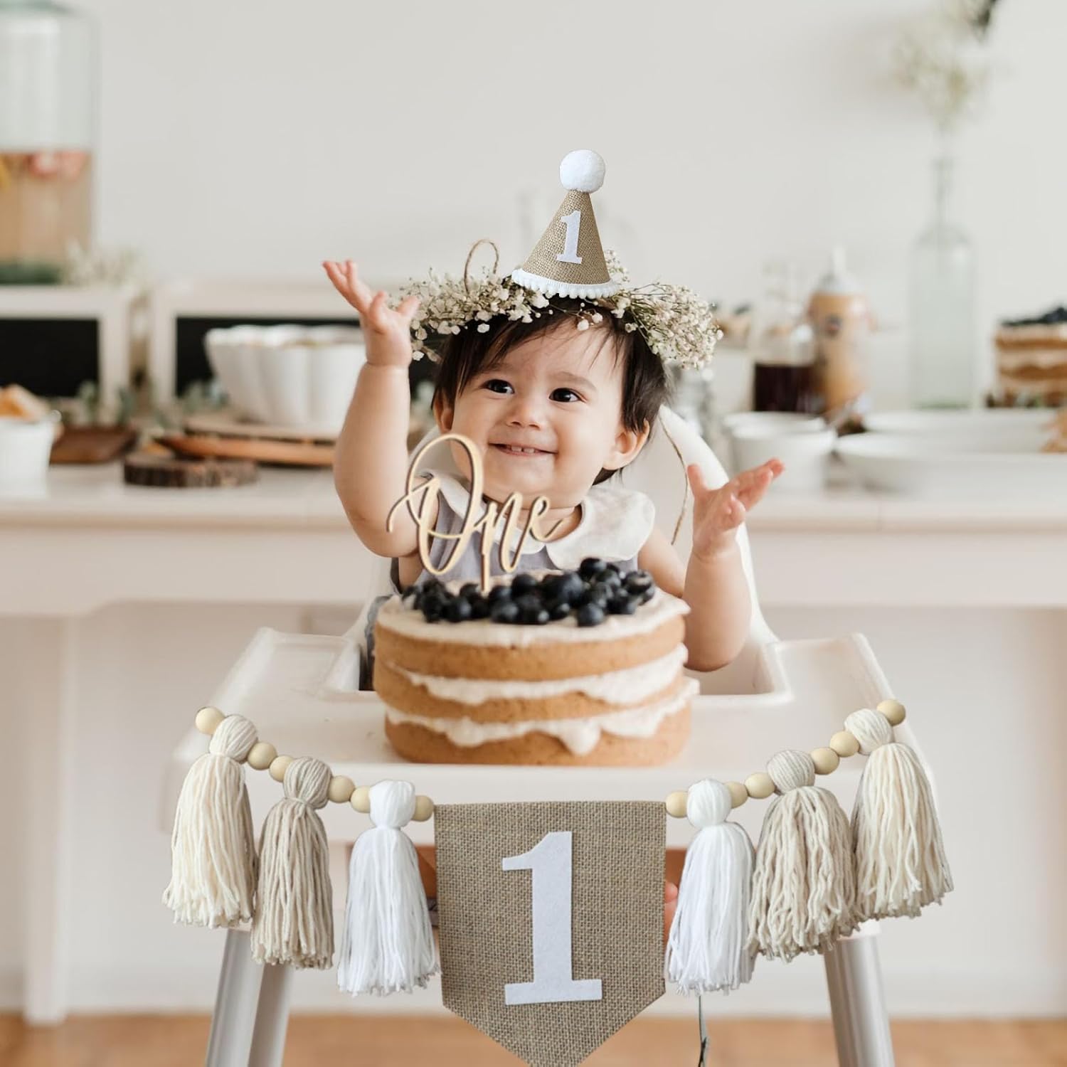 Birthday High Chair Banner Han - Party Hat Cone บทวิจารณ์และราคา