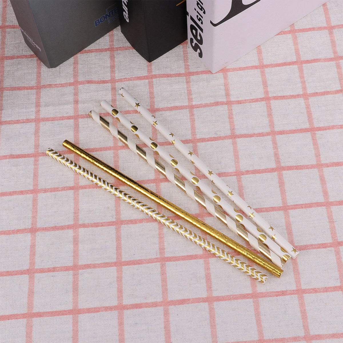 50Pcs Heart Paper Straws Biode - Paper Straw Color บทวิจารณ์และราคา