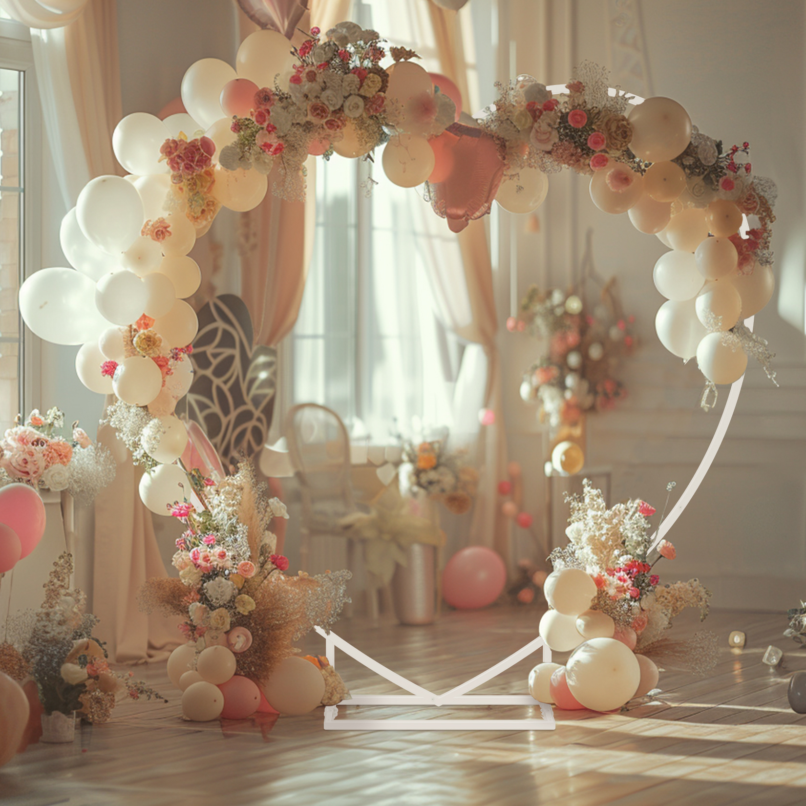 Heart Shaped White Metal Ballo - Balloon Arch Kit บทวิจารณ์และราคา