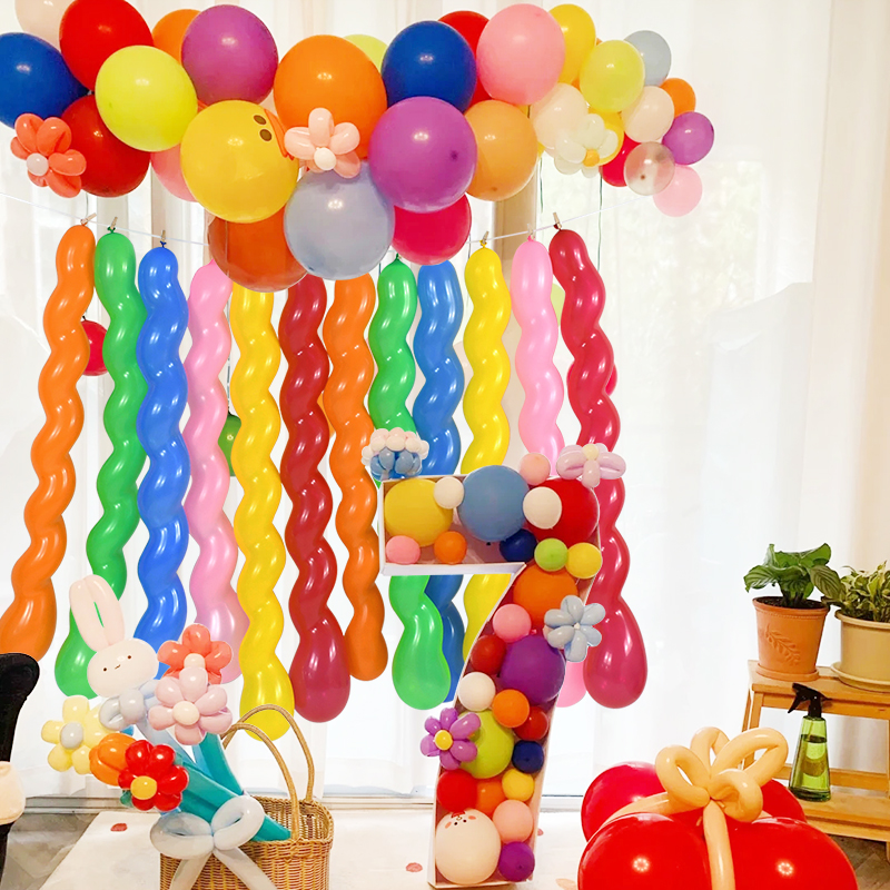 20/50Pcs Multicolor Spiral Lon - Balloon Pump Hand บทวิจารณ์และราคา