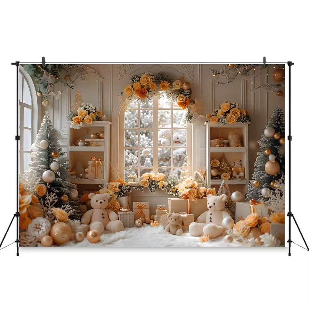 Winter Christmas Window Backgr - Party Event Supply Store บทวิจารณ์และราคา