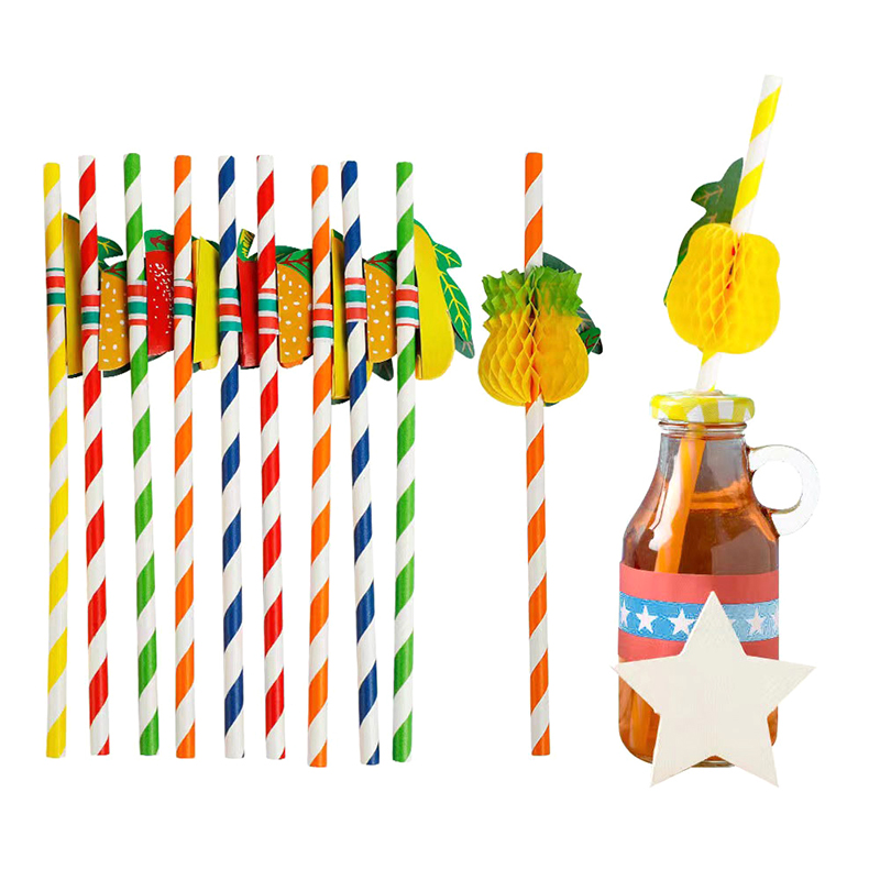 50pcs/lot 20cm 3D Fruit Cockta - Paper Straw Color บทวิจารณ์และราคา