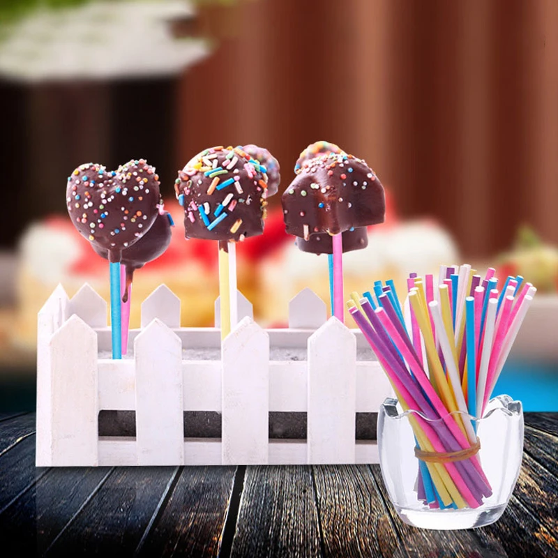 100Pcs/Lot Paper Lollipop Stic - Paper Straw Color บทวิจารณ์และราคา