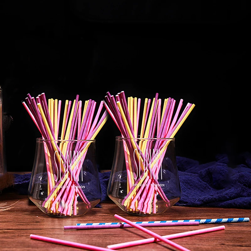 100Pcs/Lot Paper Lollipop Stic - Paper Straw Color บทวิจารณ์และราคา