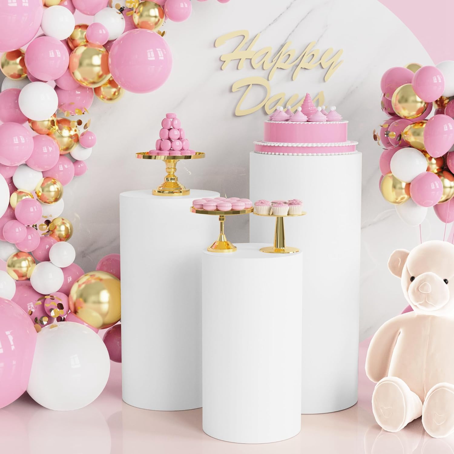 Yeele 1PCS/3PCS/5PCS White Cyl - Dessert Table Backdrop บทวิจารณ์และราคา