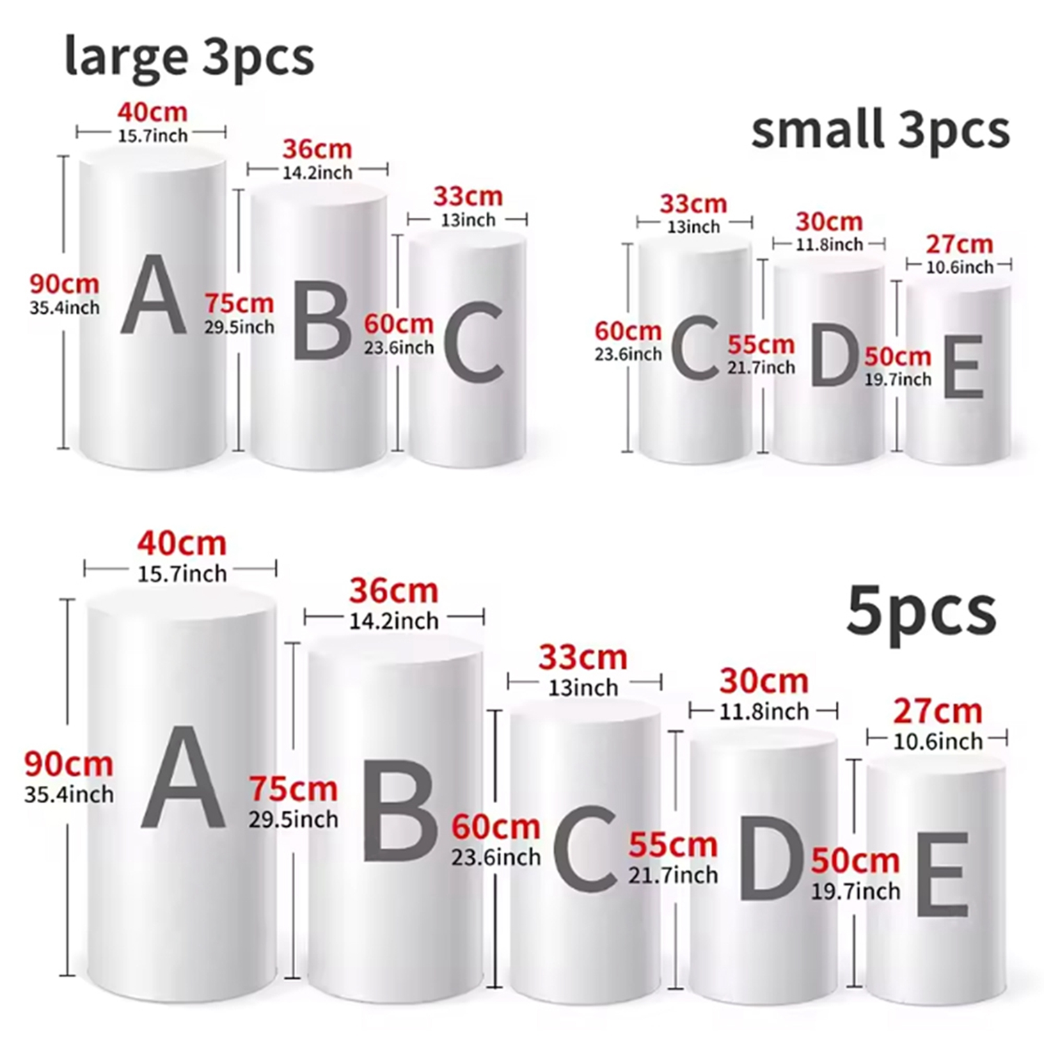 Yeele 1PCS/3PCS/5PCS White Cyl - Dessert Table Backdrop บทวิจารณ์และราคา