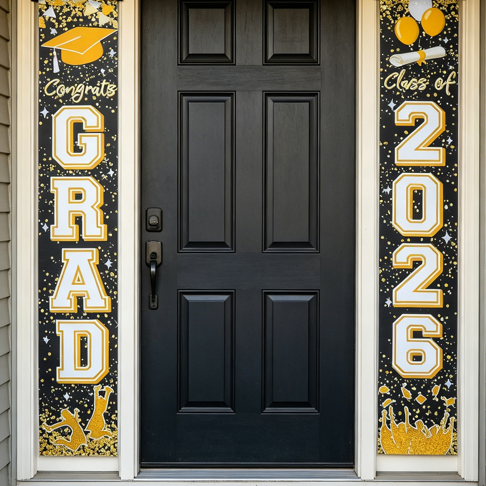 1Pair Graduation Door Couplets - Party Banner Gold บทวิจารณ์และราคา