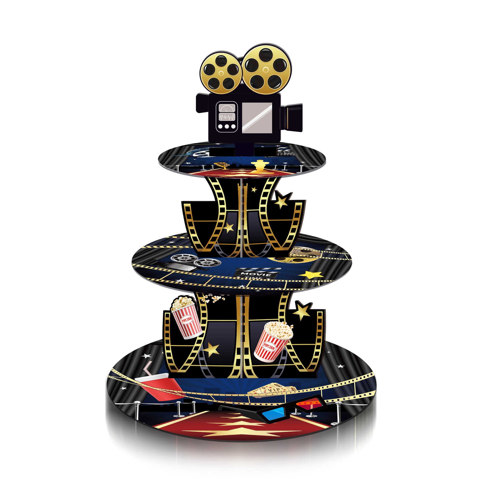 3 Tier Hollywood Cinema Festiv - Cupcake Stand Tier บทวิจารณ์และราคา
